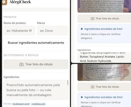 App AlérgiCheck criado pela Jana